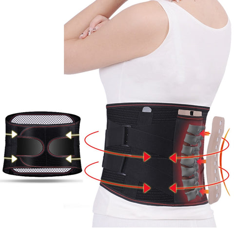 Image of Self Heating Magnetic Steel Back Support Belt with 3pcs Pad
