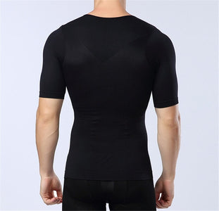 Men Body Shapewear T-shirt Abdomen Control Belly Trimmer Waist Trainers