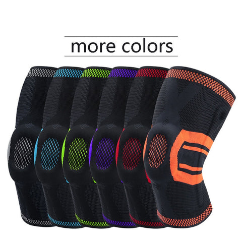 Image of Fitness Training Knee Compression Protector Brace Elastic Silicone Spring Pad