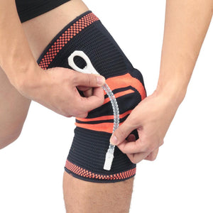 Fitness Training Knee Compression Protector Brace Elastic Silicone Spring Pad